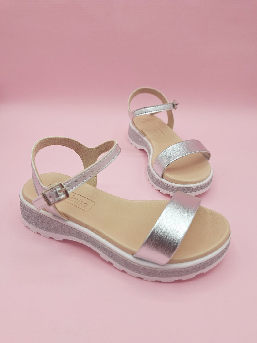 Sandalias Plateadas  Molekinha