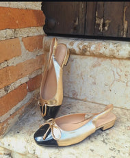 Flats bicolor Dorado con negro.