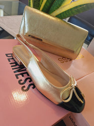 Flats bicolor Dorado con negro.